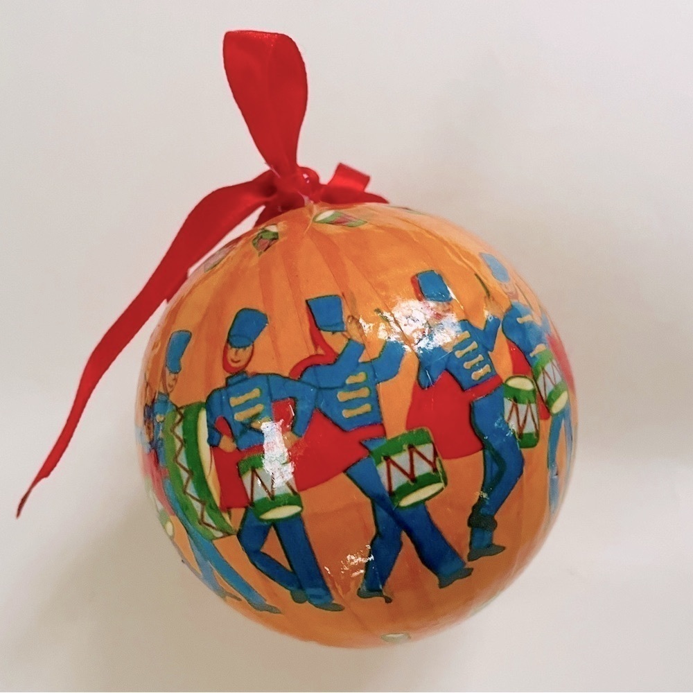 🎯3/$10 Vintage The 12 Days of Christmas Ornament Ball Drummers Drumming
